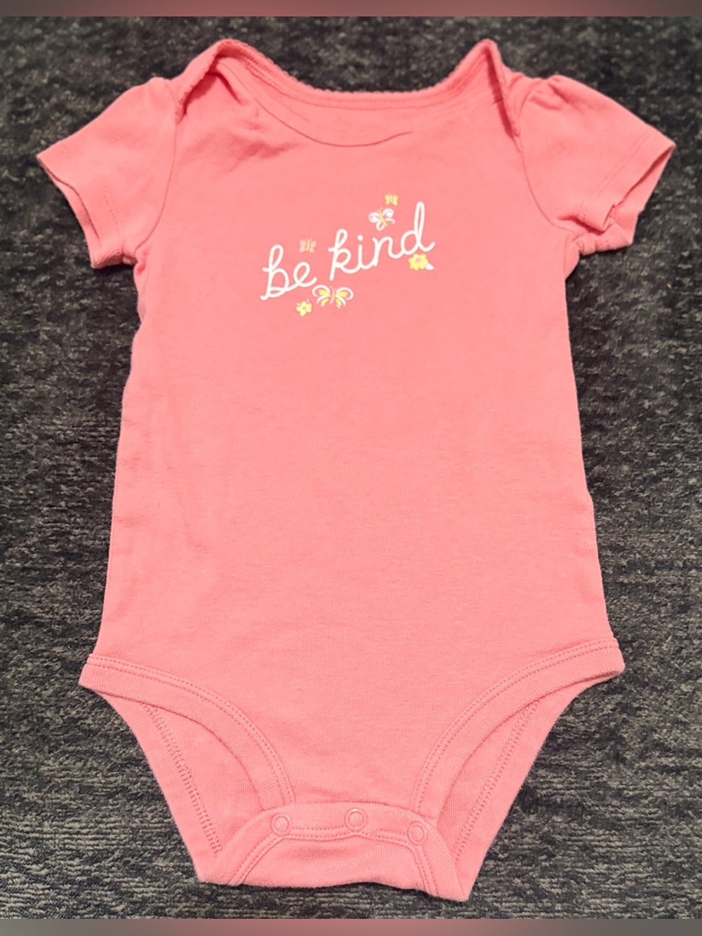 ‘Be Kind’ Pink Baby One-Piece Bodysuit - 9 months
